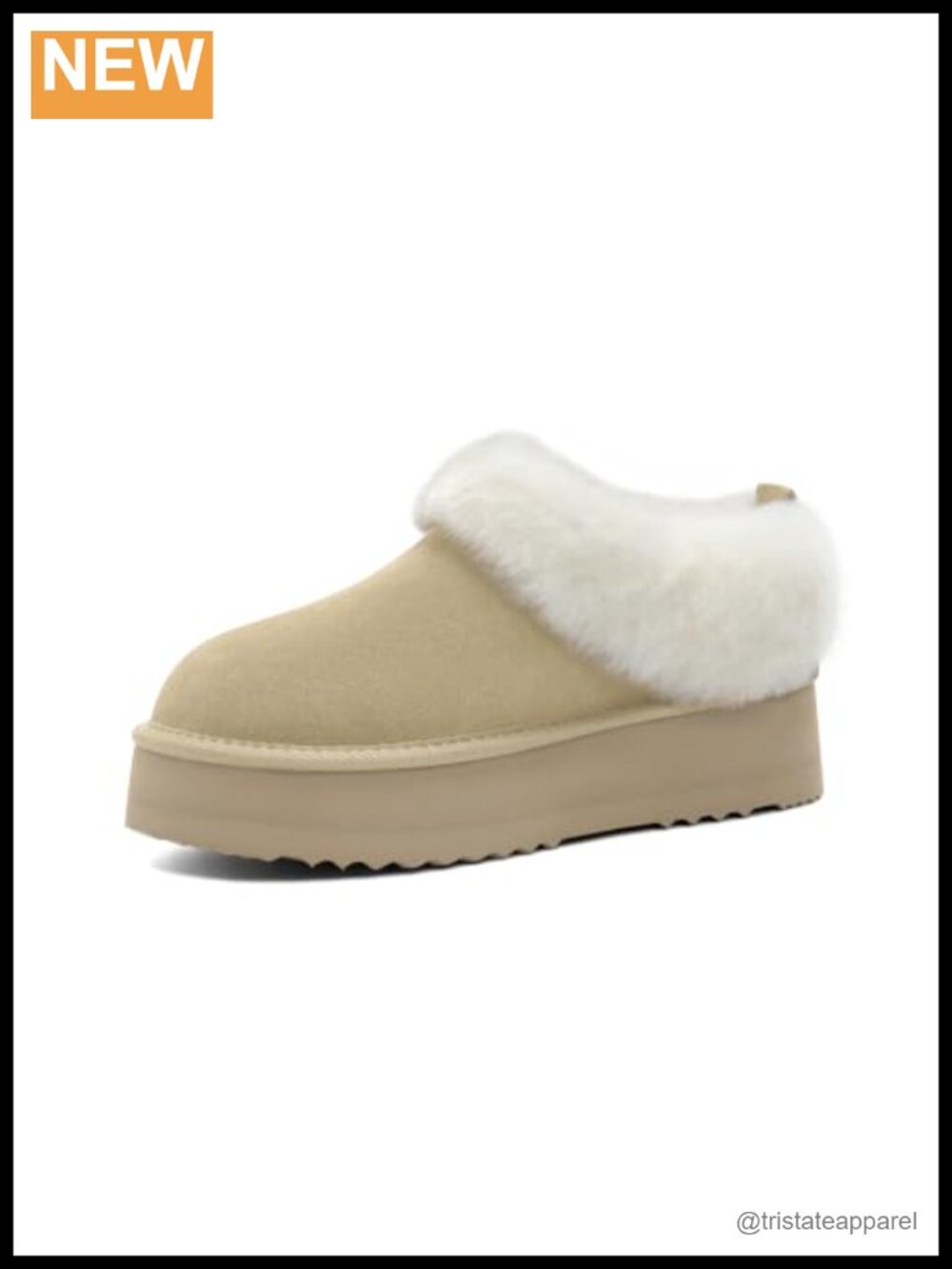 Genuine Suede Slippers for Women Slip On Cozy Platform Mini Snow Boots